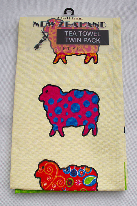 New Zealand Colourful Sheep Tea Towel Pack