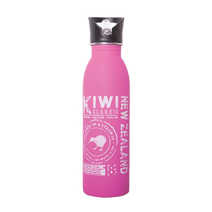 NZ S/S Drink Bottle - Pink Kiwi Classic