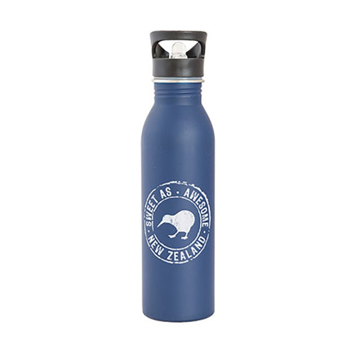 NZ S/S Drink Bottle - Navy Kiwi Circle