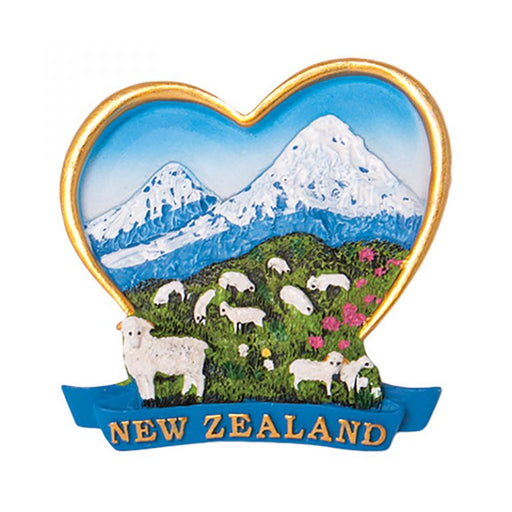 NZ Fridge Magnet - Heart Sheep Mountain