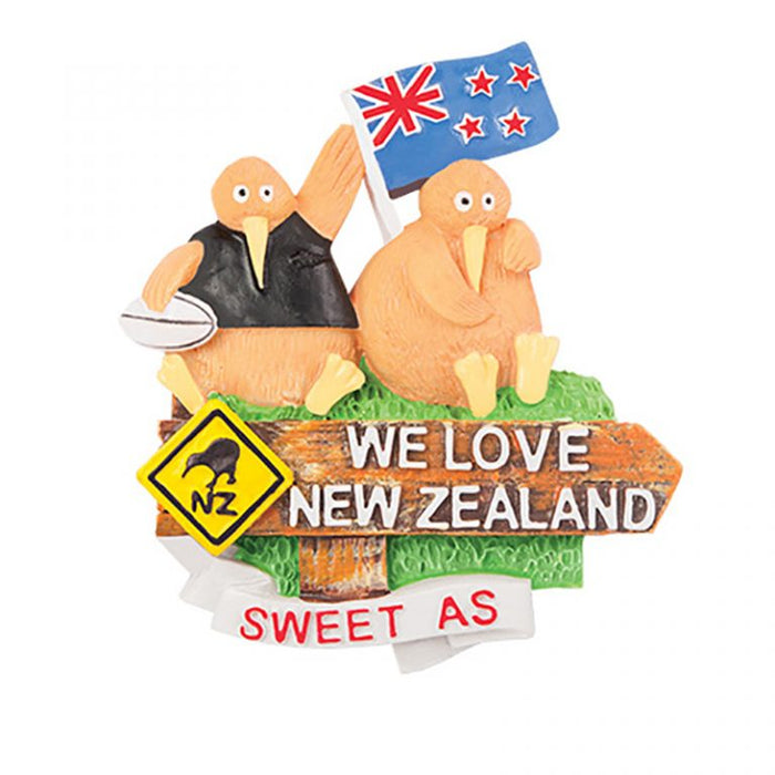 NZ Magnet Kiwis We Love New Zealand Sweet As