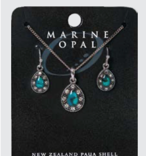 Marine Opal - Crystal Teardrop Set