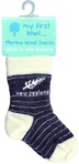 My First Kiwi - Merino Wool Socks - NZ Fern, Grey 12-24 months