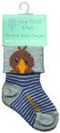 My First Kiwi - Merino Wool Socks - Kiwi, Blue/Grey 12-24 months