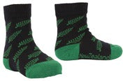 My First Kiwi - Merino Wool Socks - Fern Green/Blue 6-12 months