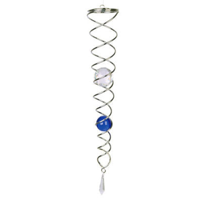Natures Melody - Windspinner - Spiral Blue & Clear Ball 18"