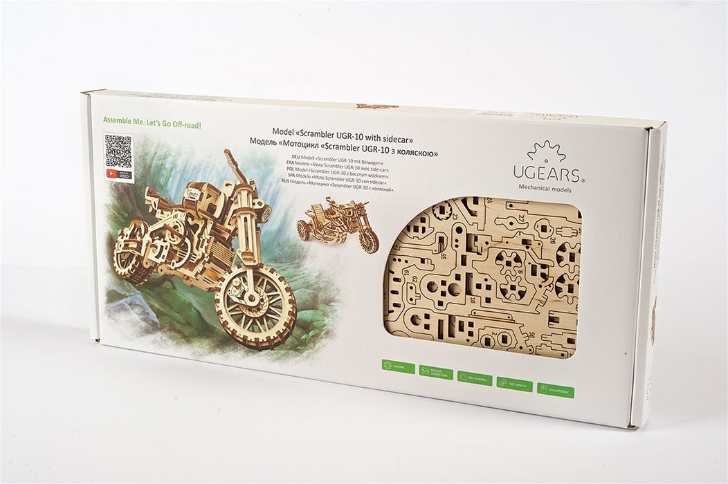 Ugears: Mechanical Models - Bike Scrambler UGR-10 with Sidecar