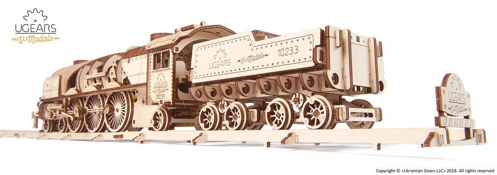 Ugears: Mechanical Models - V-Express Steam Train with Tender