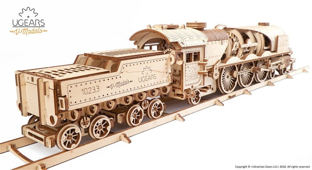 Ugears: Mechanical Models - V-Express Steam Train with Tender