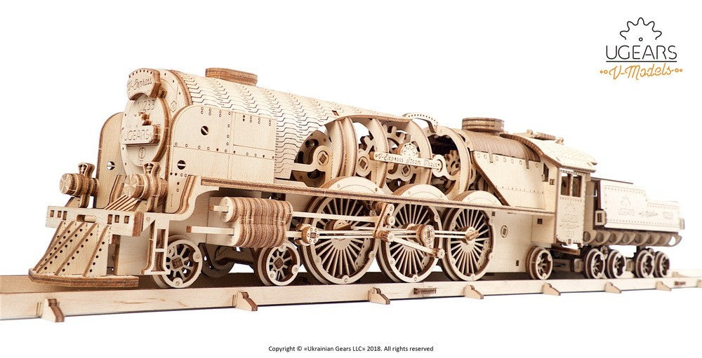 Ugears: Mechanical Models - V-Express Steam Train with Tender