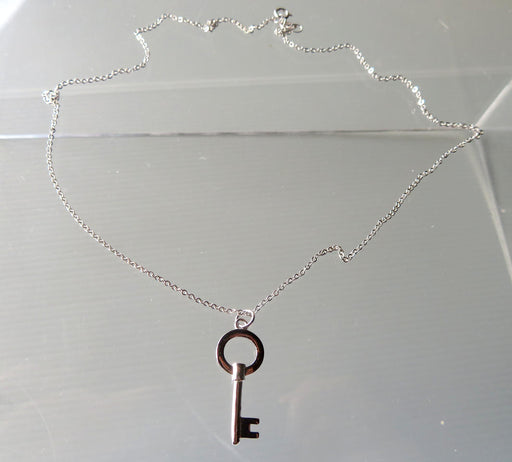 Wildside XP32 - Sterling Silver Round Key Pendant on Sterling Silver Chain