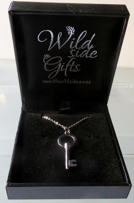 Wildside XP32 - Sterling Silver Round Key Pendant on Sterling Silver Chain