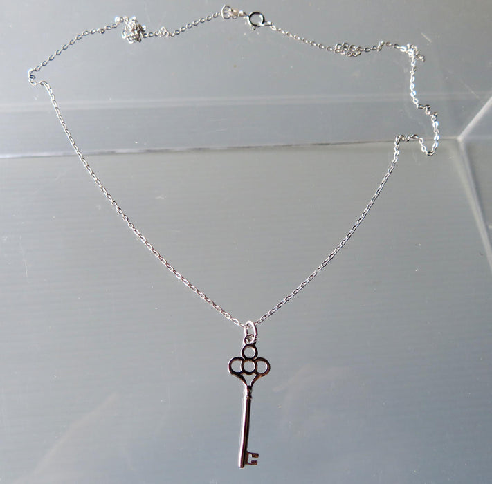 Wildside XP33 - Sterling Silver Antique Key Pendant on Sterling Silver Chain