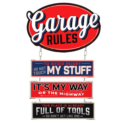 Man Cave - Wall Plaque Garage Rules