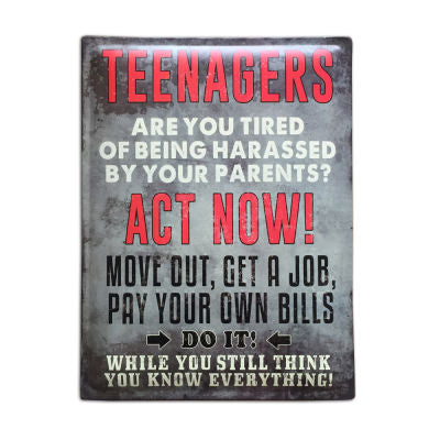 Man Cave - Teenagers Sign