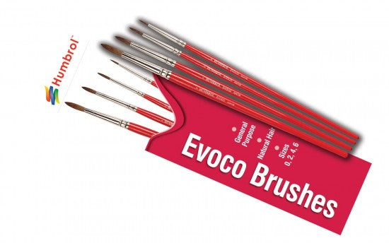Humbrol Evoco Brush Pack - 4 Brushes