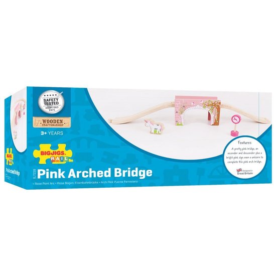 BigJigs Rail Pink Arched Bridge