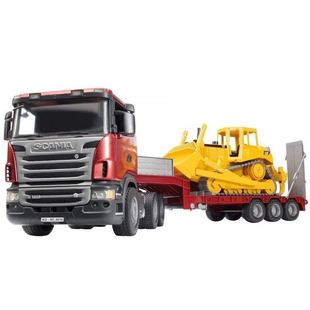 Bruder - Scania R-Series Low Loader with Bulldozer