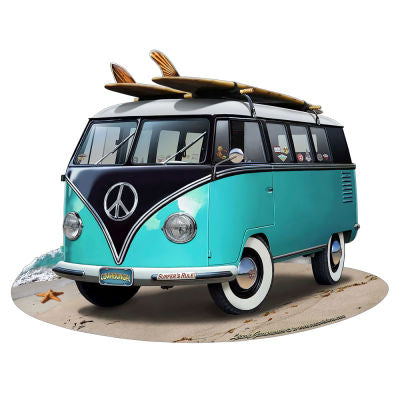 Man Cave - Wall Plaque VW Combi with Surfboards