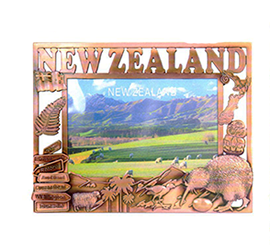 NZ Kiwi Photo Frame - Copper