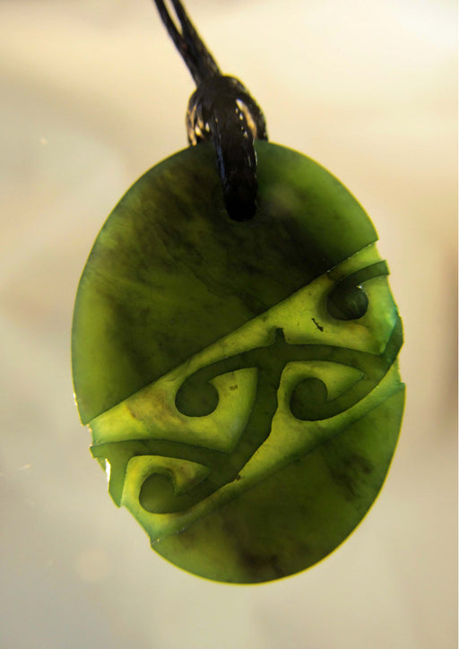 Mana NZ - Greenstone Pendant Oval with Pattern D123
