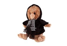 Kiwi & Friends - Sitting Kiwi Black Jacket & Scarf 20cm