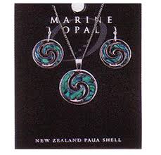 Marine Opal - Double Koru Earring & Pendant Set