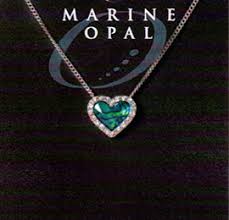 Marine Opal - Crystal Heart Moving Pendant