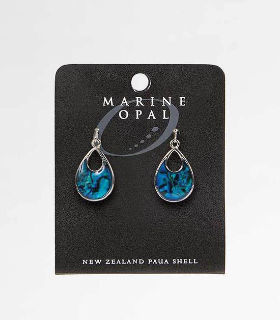 Marine Opal - Teardrop Earrings with Hole