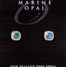 Marine Opal - Square Crystal Earrings