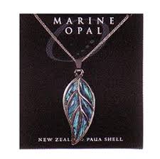 Marine Opal - Blue Paua Leaf Pendant