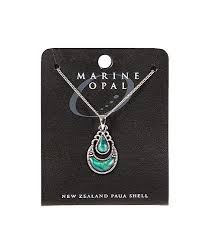 Marine Opal - Ethnic Teardrop Sickle Pendant