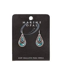 Marine Opal - Ethnic Teardrop Sickle Earrings