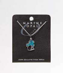 Marine Opal - Blue Paua Kiwi Pendant