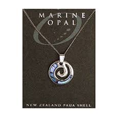 Marine Opal - Enclosed Koru Necklace
