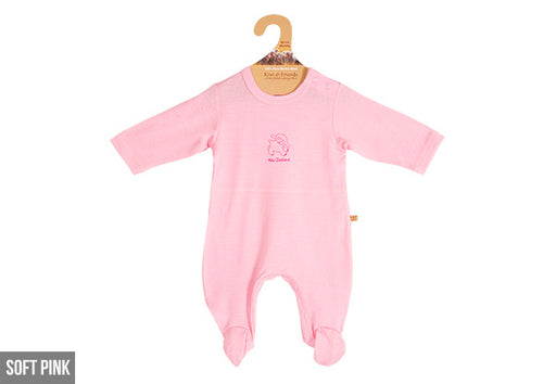 Kiwi & Friends - Baby Merino Onesie - Soft Pink (0) 6-12 mths
