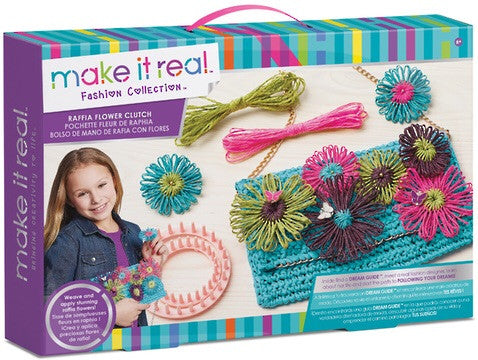 Make It Real - Raffia Flower Clutch