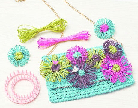 Make It Real - Raffia Flower Clutch