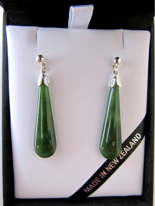 Mana NZ - Greenstone Drop Earrings JE201S