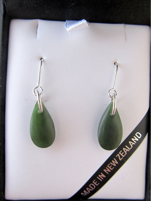 Mana NZ - Stg Silver & Greenstone Drop Earrings JE220