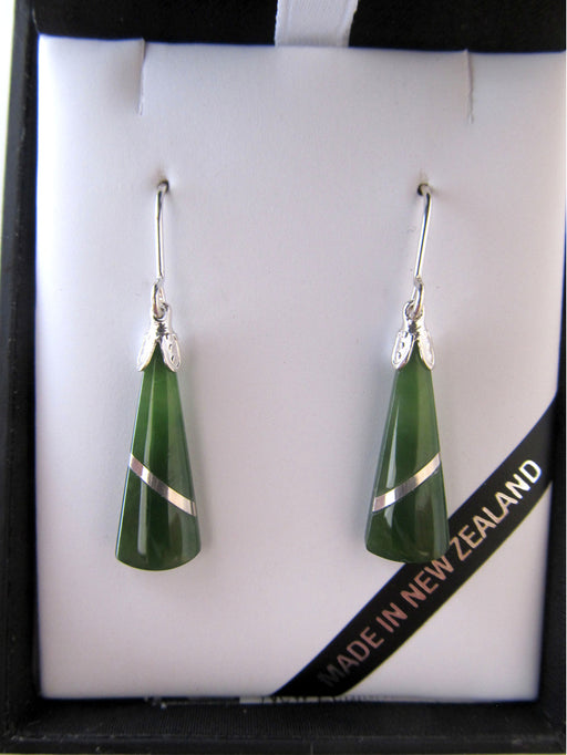 Mana NZ - Greenstone Earrings Wedge JIE402