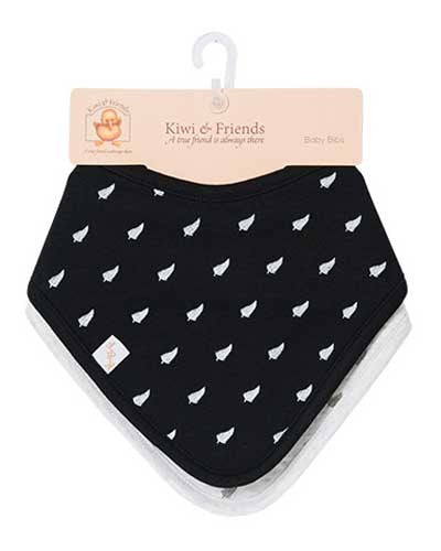 Kiwi & Friends - Baby Fern Bandana Bibs 2 pk