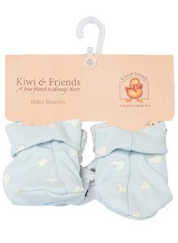 Kiwi & Friends - Baby Kiwi Booties 2pk sky blue/silver