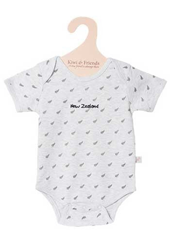 Kiwi & Friends - Baby Fern Romper (000) Silver 0-3 months