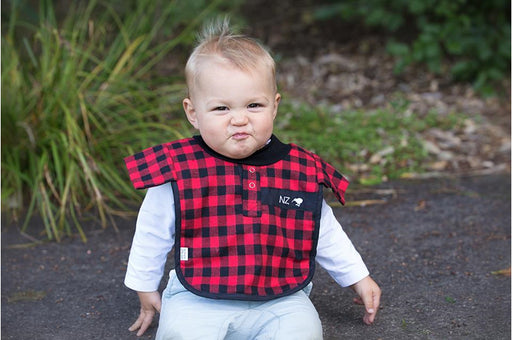 Little Poppet -  Babies Bib Red Bush Shirt