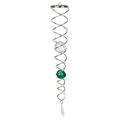 Natures Melody - Windspinner - Spiral Green & Clear Ball 18"