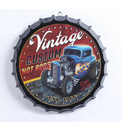 Man Cave - Bottle Top Vintage Custom Hot Rod Sign