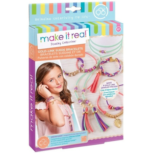 Make it Real - Jewelry Collection - Gold-Link Suede Bracelets