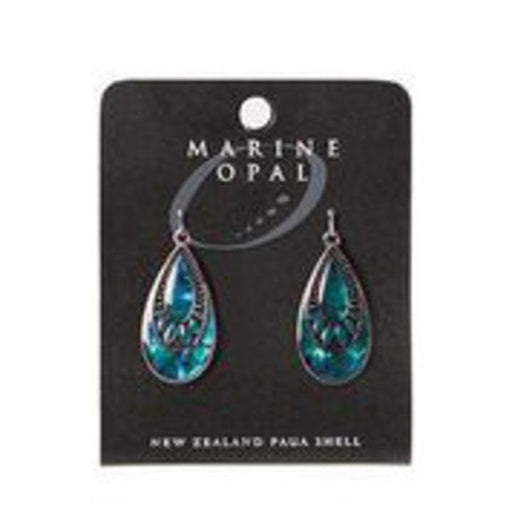 Marine Opal - Turquoise Double Teardrop Earrings