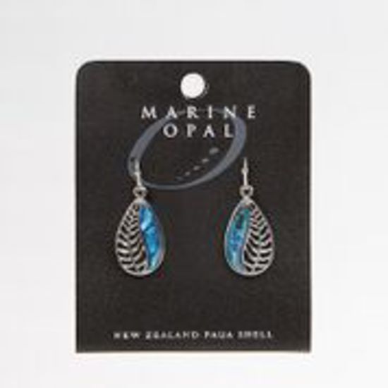 Marine Opal - Teardrop Fern Earring